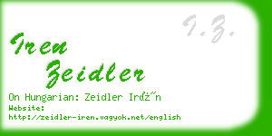 iren zeidler business card